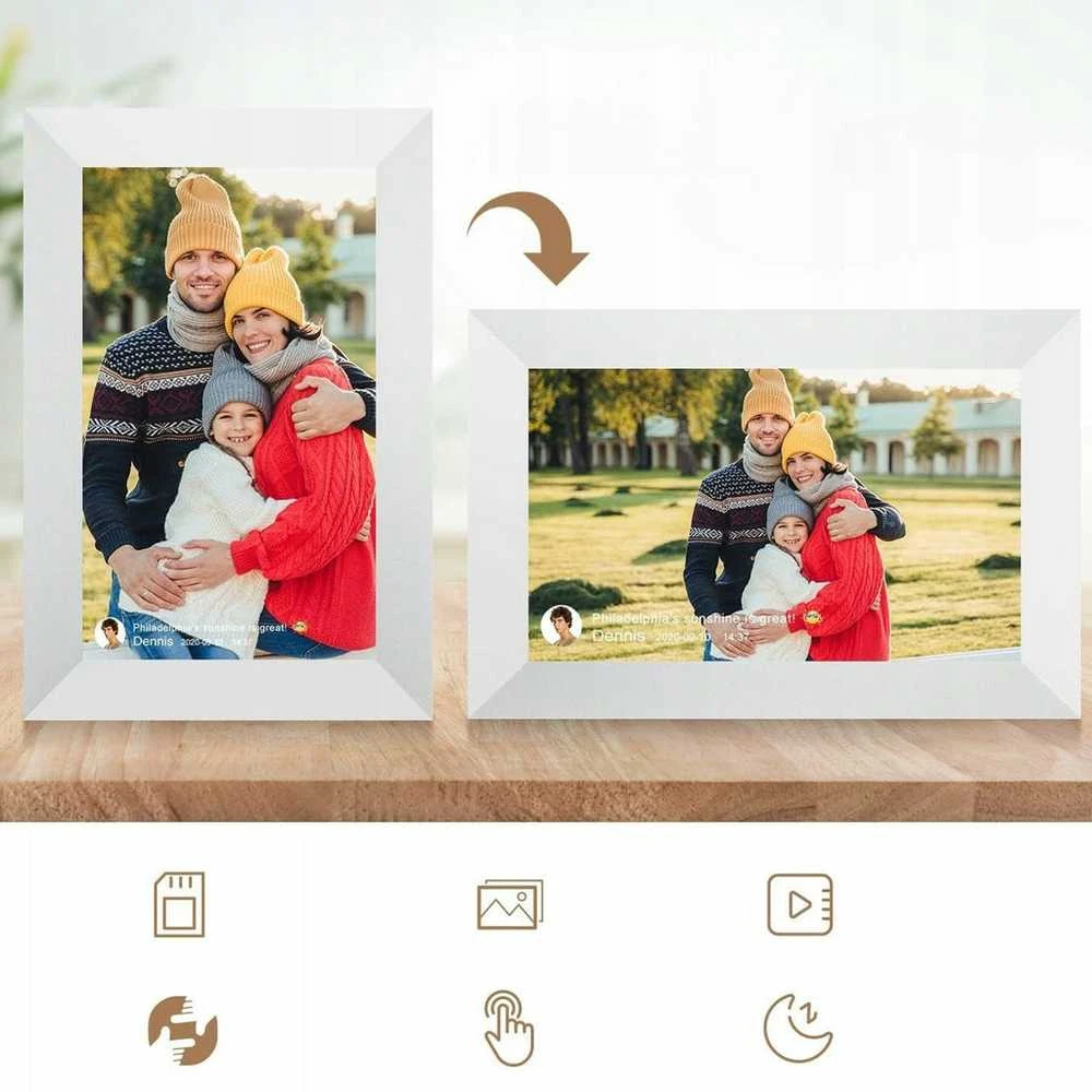 Nuotraukų rėmelis 10.1" WiFi IPS skaitmeninis rėmelis su auto pasukimu 32GB
