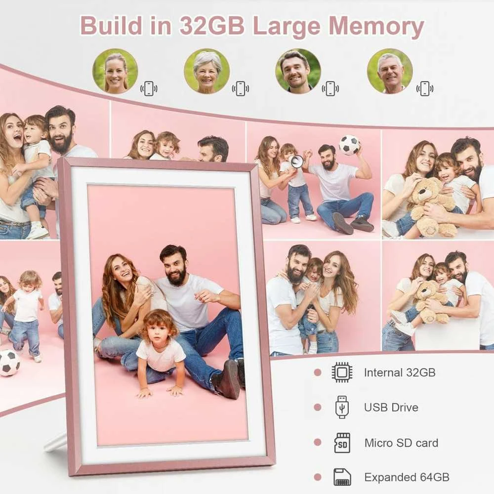 Nuotraukų rėmelis 10.1" WiFi skaitmeninis rėmelis 32GB su atmintimi