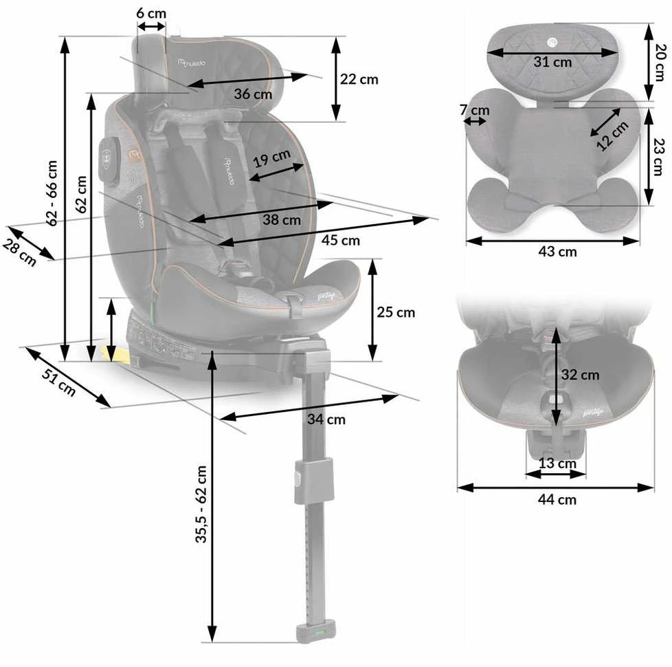 Pasukama ISOFIX i-Size kėdutė 0-36 kg 40-150 cm