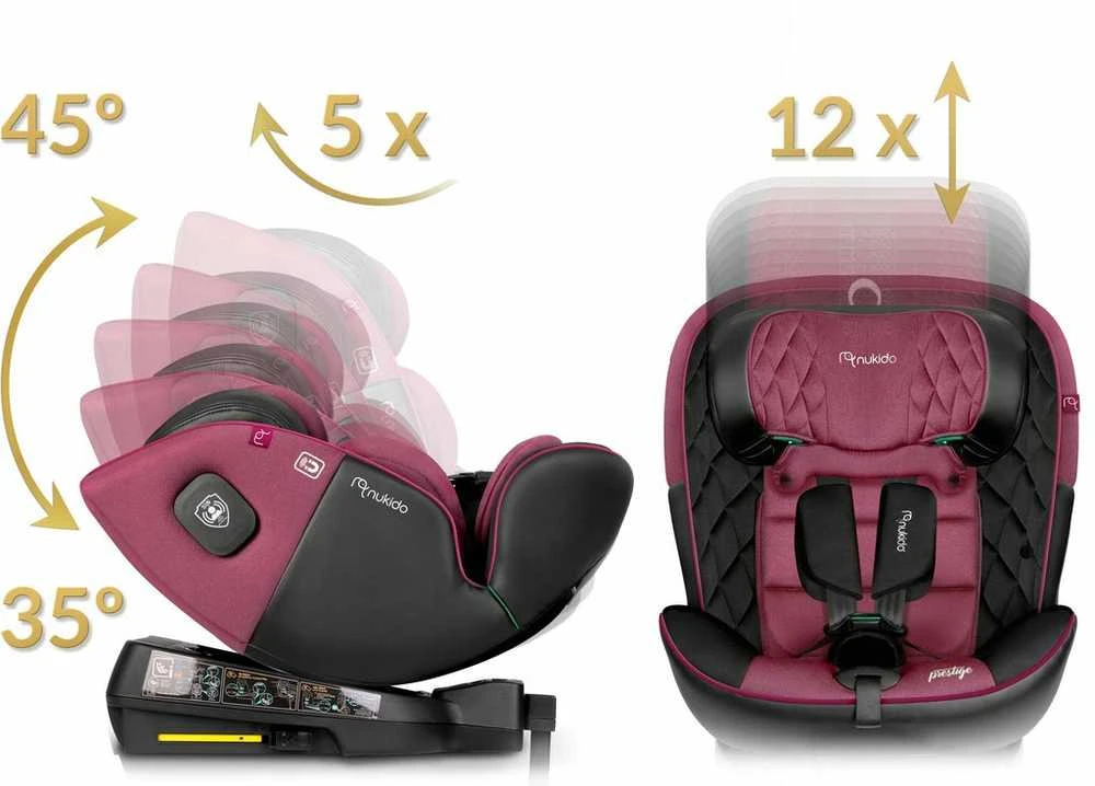 Pasukama ISOFIX NUKIDO i-Size kėdutė 0-36 kg 40-150 cm