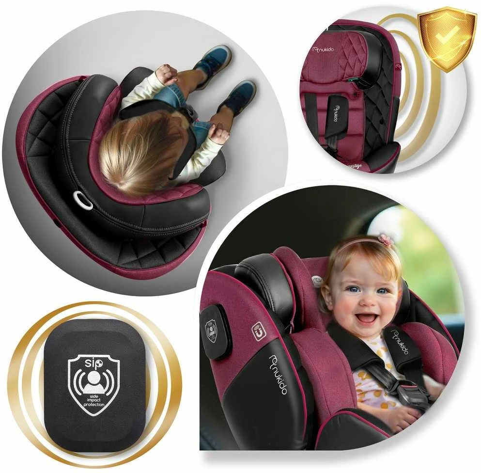 Pasukama ISOFIX NUKIDO i-Size kėdutė 0-36 kg 40-150 cm