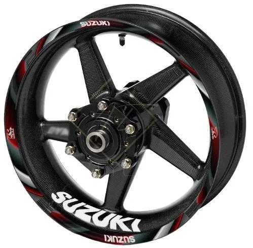 SUZUKI GSX-R motociklo ratlankių lipdukų rinkinys Pilnas rinkinys 2 ratams – iš viso 20 lipdukų.