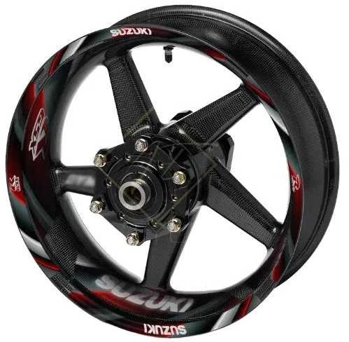 SUZUKI GSX-R ratlankių lipdukų rinkinys Pilnas rinkinys 2 ratams – iš viso 20 lipdukų.