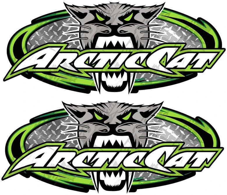 Technikos logotipo lipdukai Arctic Cat, rombo formos, apvalaus dizaino, 2 vnt.