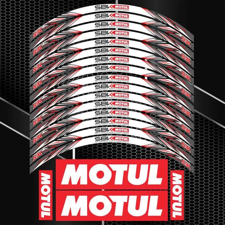 Universalus motociklo ratlankių lipdukų rinkinys MOTUL Superbike pasaulio čempionatui