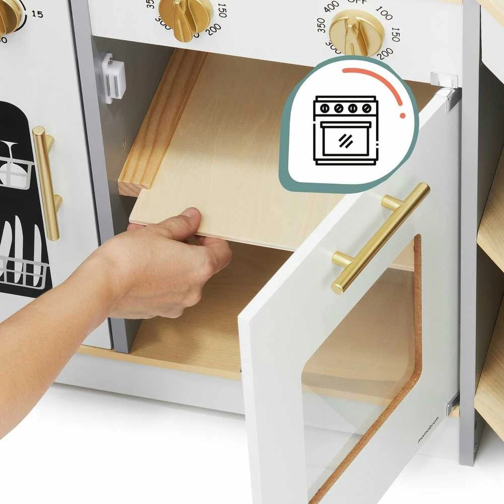 XXXL medinė virtuvė vaikams su LED ir priedais