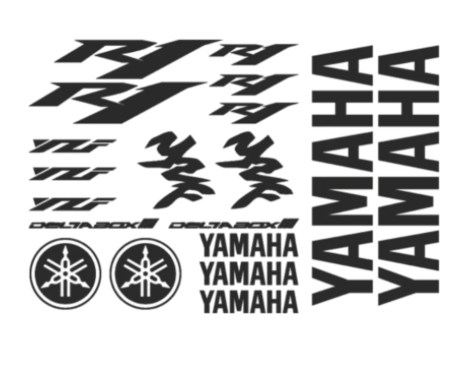 Yamaha R1 YZF motociklo logotipo lipdukų rinkinys, vinilo lipdukai