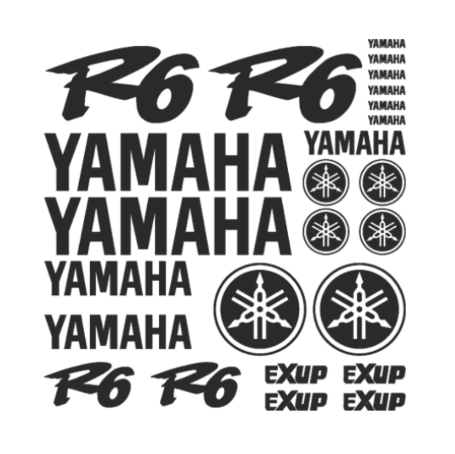 Yamaha R6 Exup motociklo logotipo lipdukų rinkinys, vinilo lipdukai