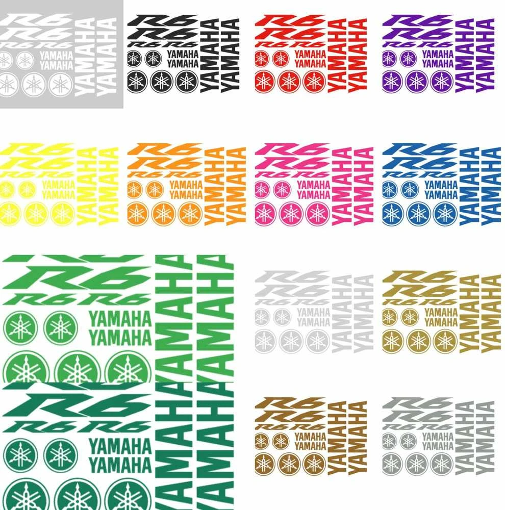 Yamaha R6 motociklo logotipo lipdukų rinkinys, vinilo lipdukai