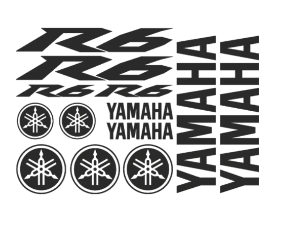 Yamaha R6 motociklo logotipo lipdukų rinkinys, vinilo lipdukai