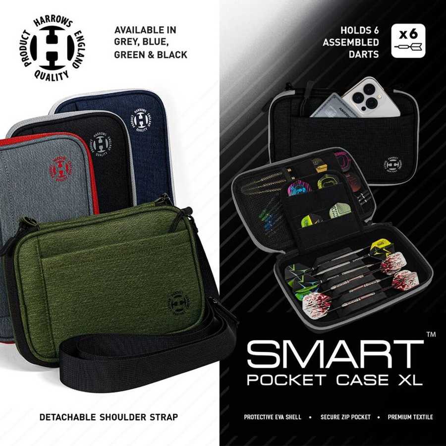 Harrows Smart Case 6 XL SmartcaseXL pilkos/juodos rodyklės dėklas
