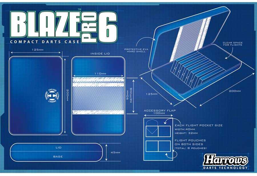 Harrows Blaze Pro 6 Dartas dėklas