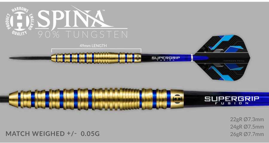 Steel Harrows Spina Gold 90% plieniniai antgaliai Smigiu 13751