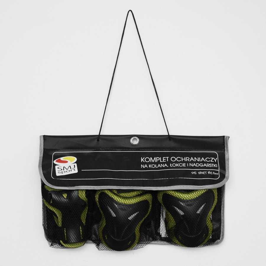 Kelių, riešų ir alkūnių apsaugos SMJ Sport BS-P003 Junior, žalios, juodos