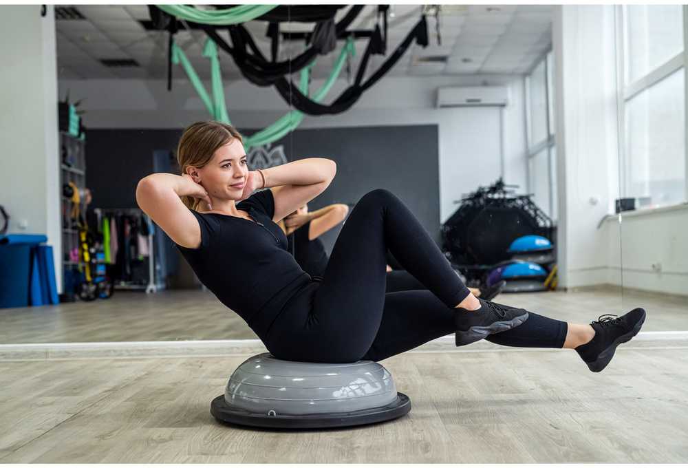 Balansinė platforma su rankenomis SMJ Bosu, 58cm