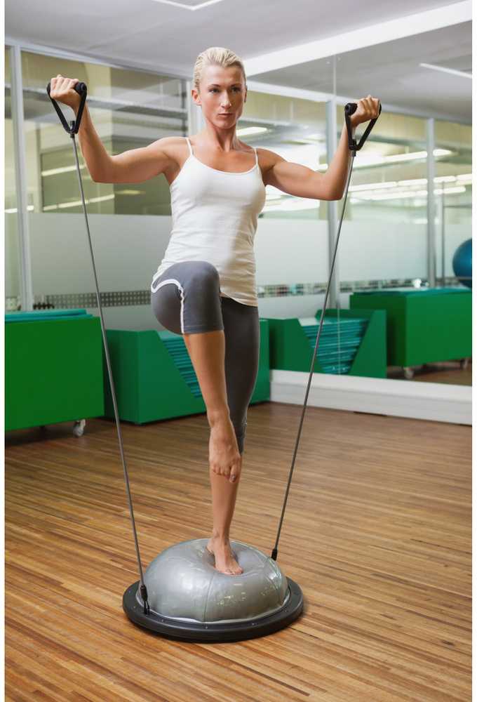 Balansinė platforma su rankenomis SMJ Bosu, 58cm