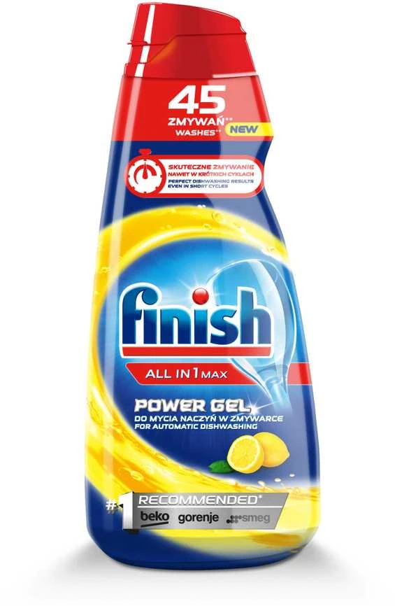Gelis indaplovėms FINISH Allin1 Max Power Gel Lemon, 900 ml