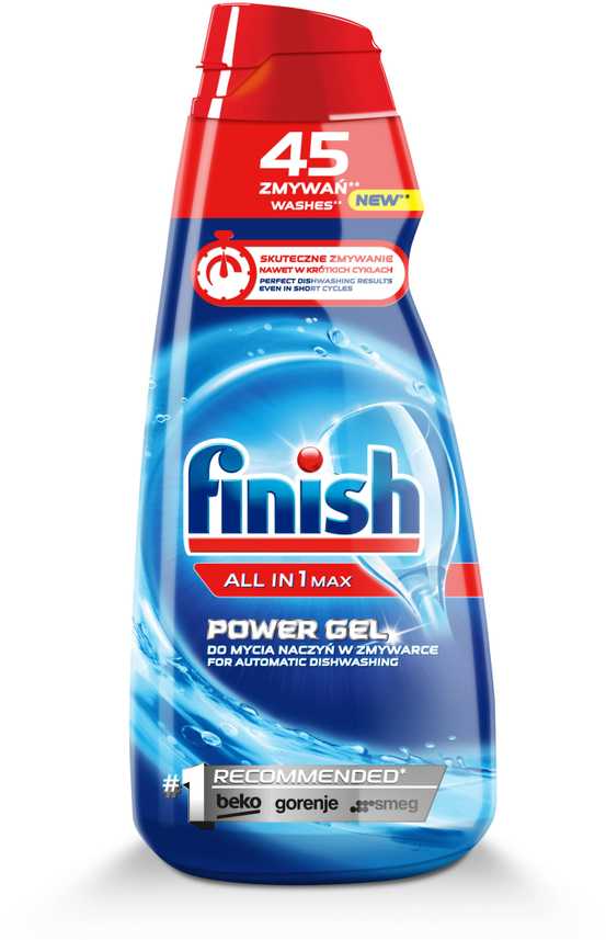 Indaplovių gelis „Finish All in 1 Max Power Gel“, 900 ml