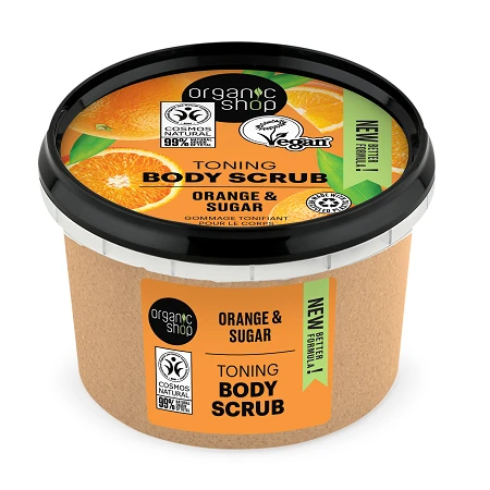 Šveitiklis ORGANIC SHOP kūnui su apelsinų aliejumi, 250 ml