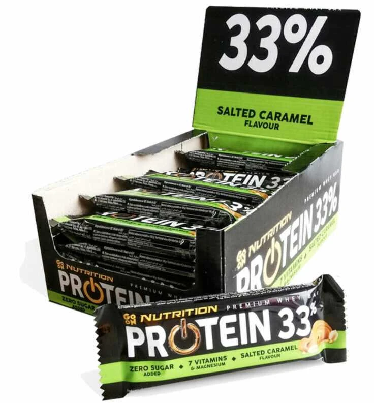 Proteino batonėlis GO ON 33% sūrios karamelės skonio, 25 x 50 g