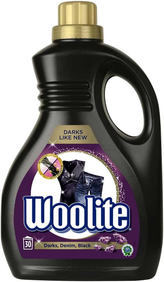 Skystasis skalbiklis WOOLITE DARKS DENIM Juodas, 1,8 l, 30sk.