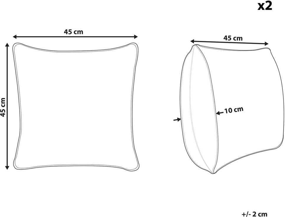 Beliani 2 dekoratyvinių lauko pagalvėlių rinkinys TEGEA Augalų raštas 45 x 45 cm spalvingas