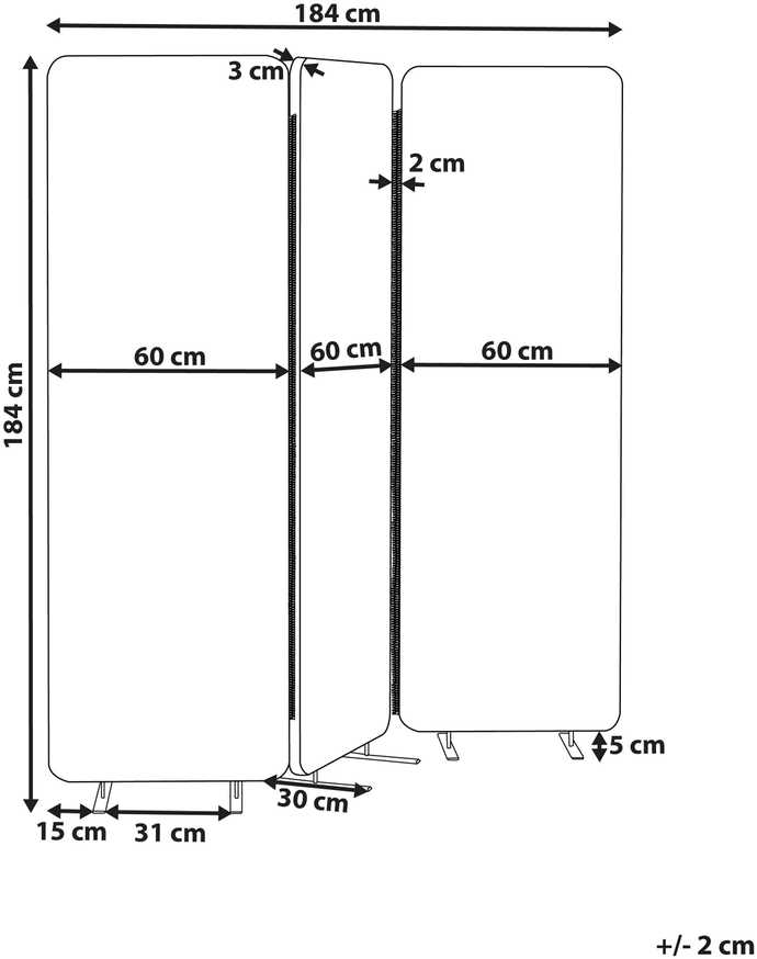 Beliani Pertvara STANDI 184 x 184 cm Pilka