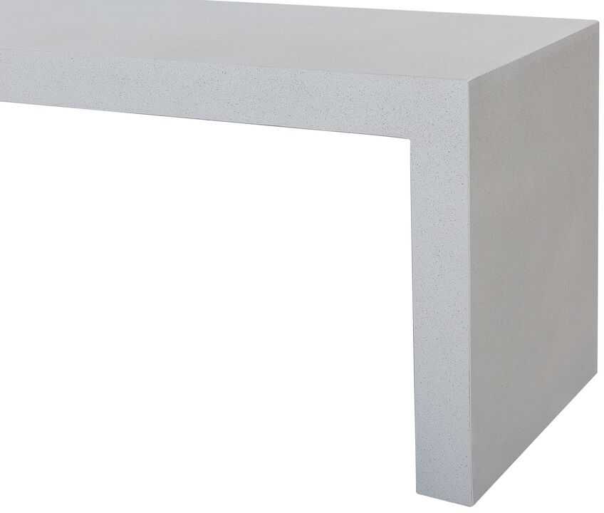 Beliani Sodo suolas TARANTO 150 cm betono imitacijos, baltas