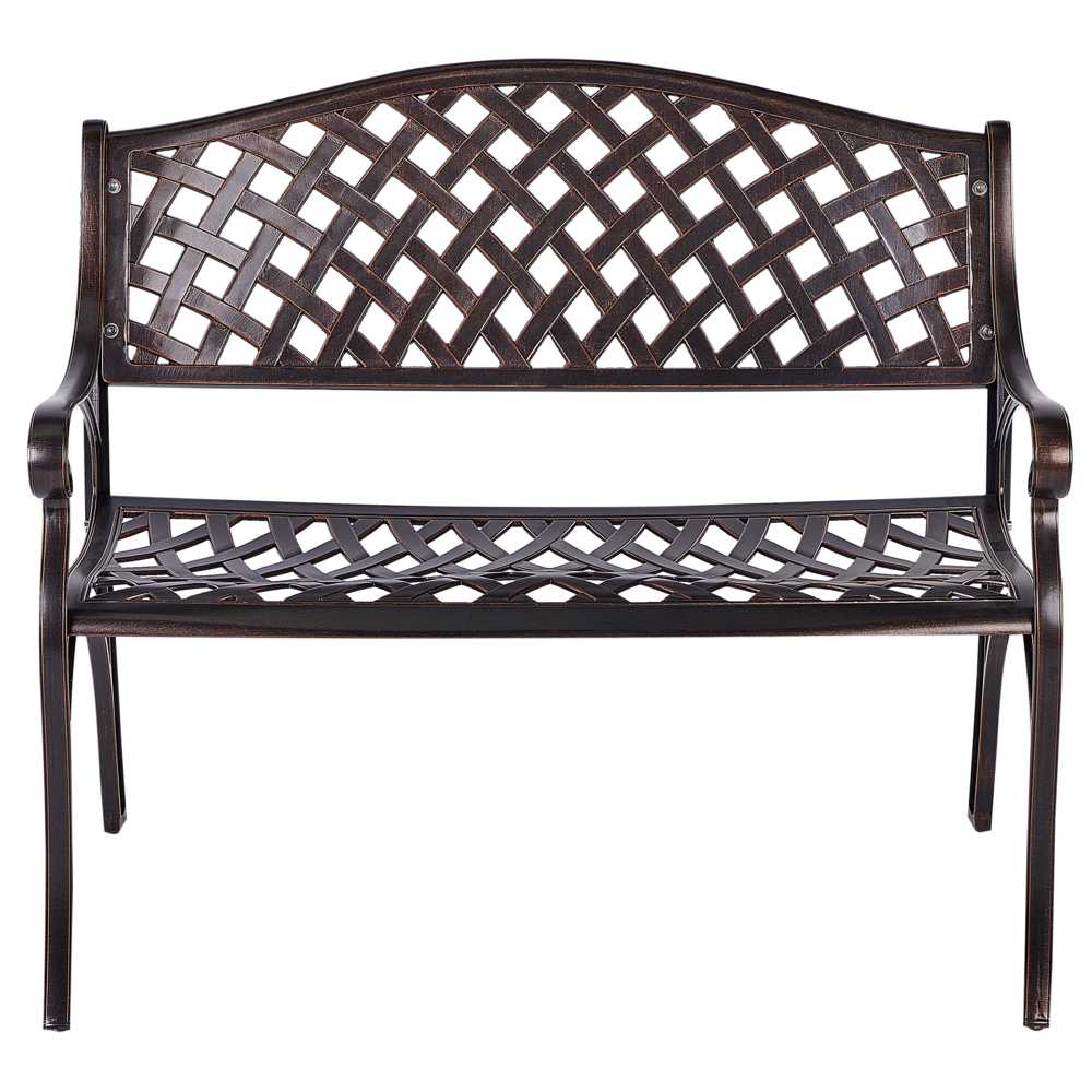 Beliani Ławka ogrodowa STAGGIA 104 cm Metal Ruda