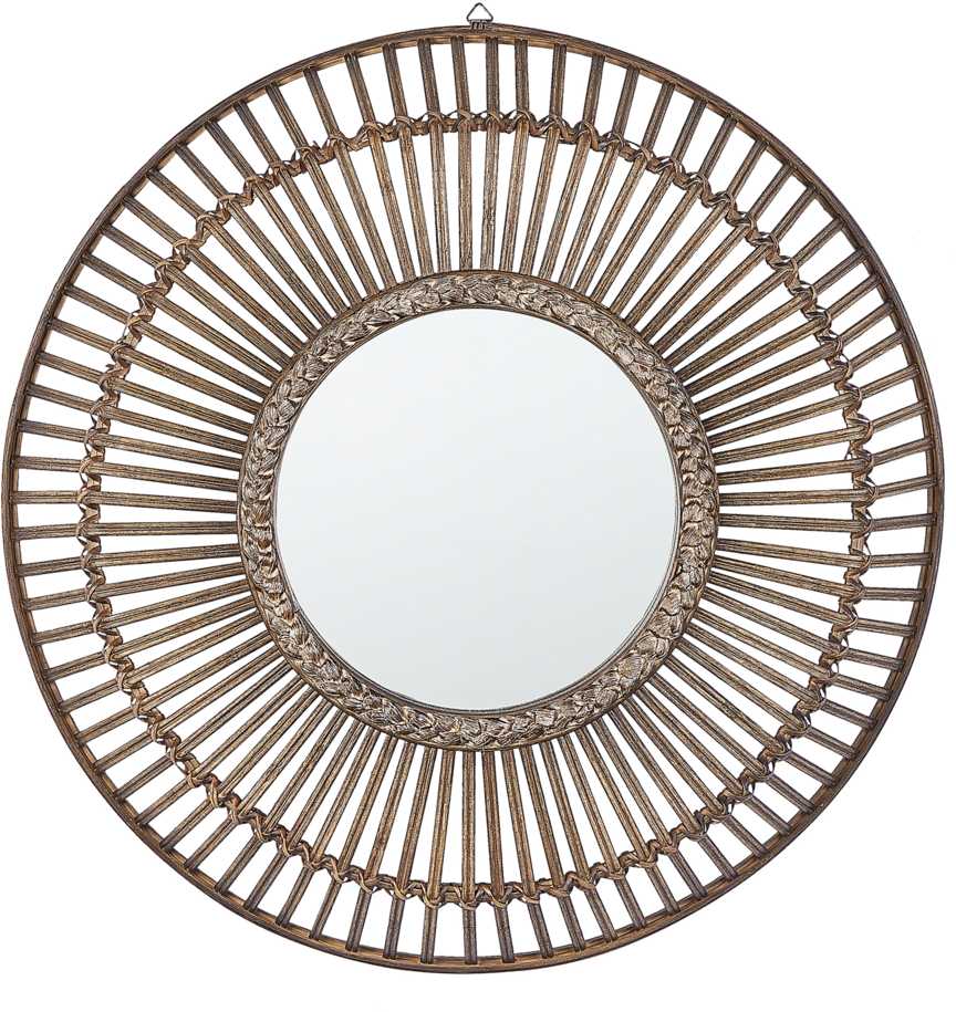 Beliani Sieninis veidrodis BLASITO 66 cm 66 cm Bambukas Rudas