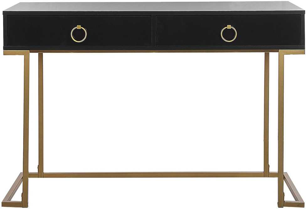 Beliani Konsolė WESTPORT juoda/auksinė 115 cm 50 cm su stalčiais