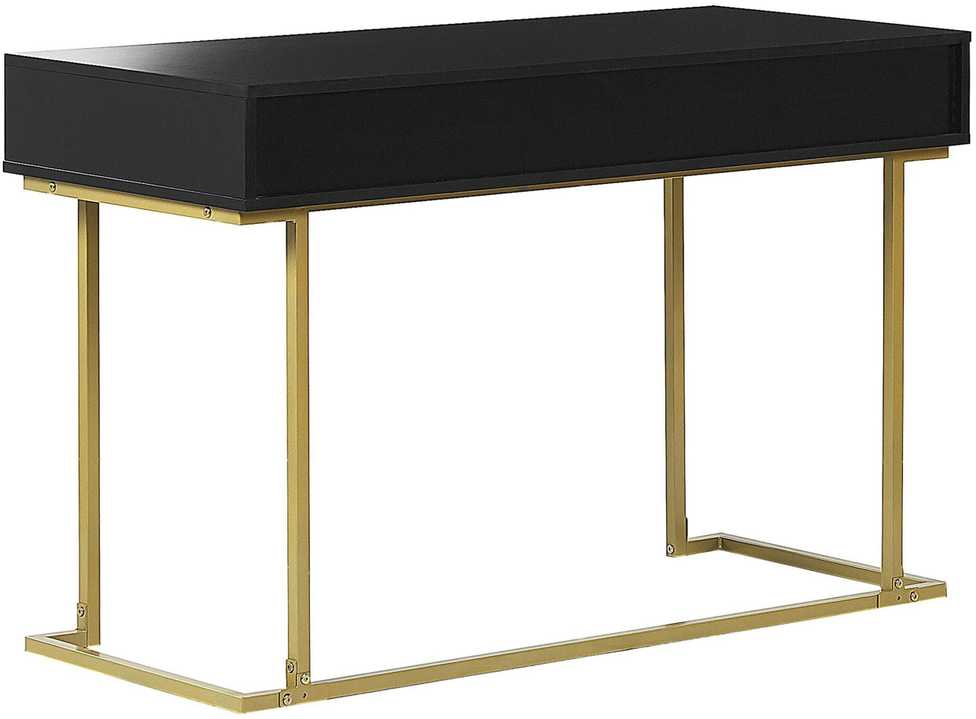 Beliani Konsolė WESTPORT juoda/auksinė 115 cm 50 cm su stalčiais