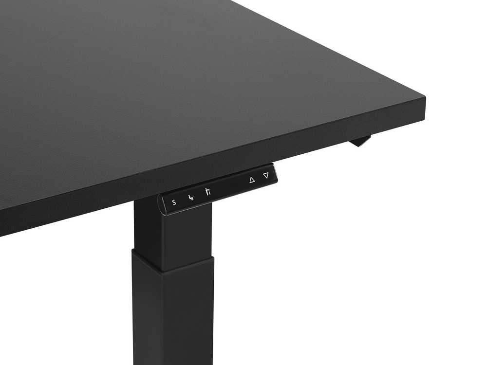 Beliani Elektriškai reguliuojamas stalas DESTIN II juodas 160 cm 72 cm