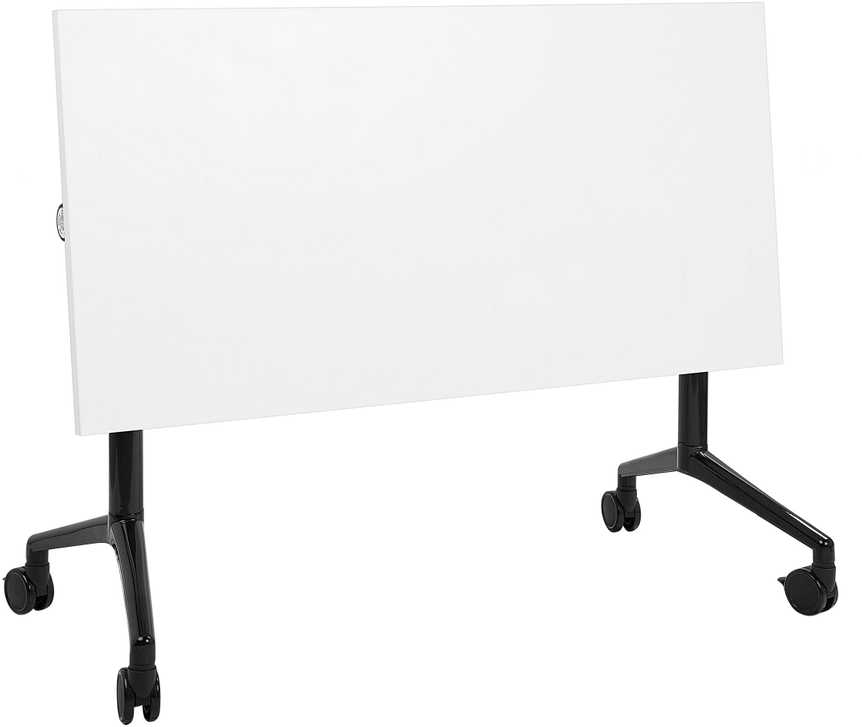 Beliani Sulankstomas rašomasis stalas CAVI baltas 120 cm 60 cm su ratukais