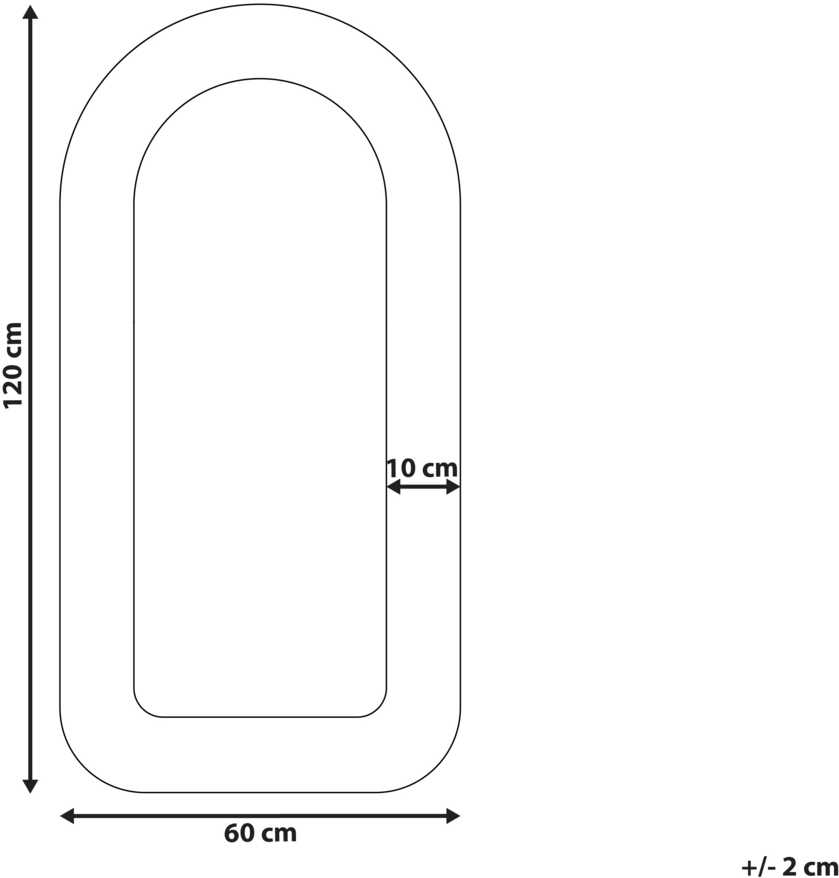 Beliani Sieninis veidrodis CERVON 60 cm 120 cm Boucle smėlio pilkos spalvos