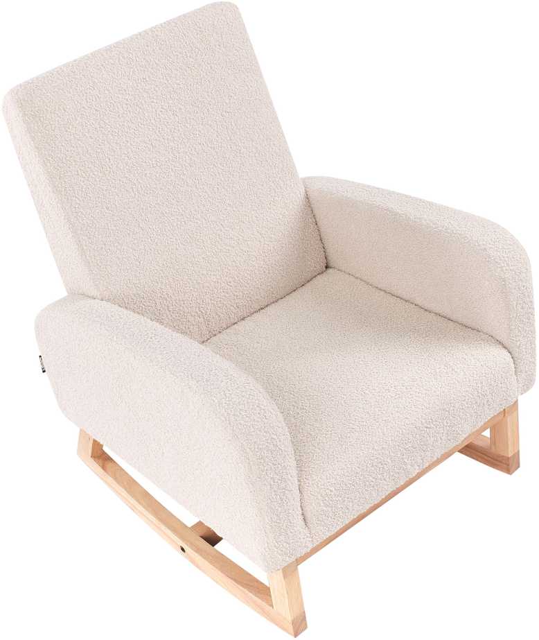 Fotelis Beliani Supamas krėslas NORBY Boucle šviesiai smėlio spalvos