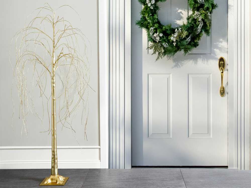 Beliani Sodo LED dekoracija BALIONI medelis 180 cm auksinis