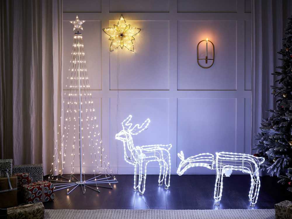 Beliani Sodo LED dekoracija KRISTNES Judanti stirna 53 cm Balta