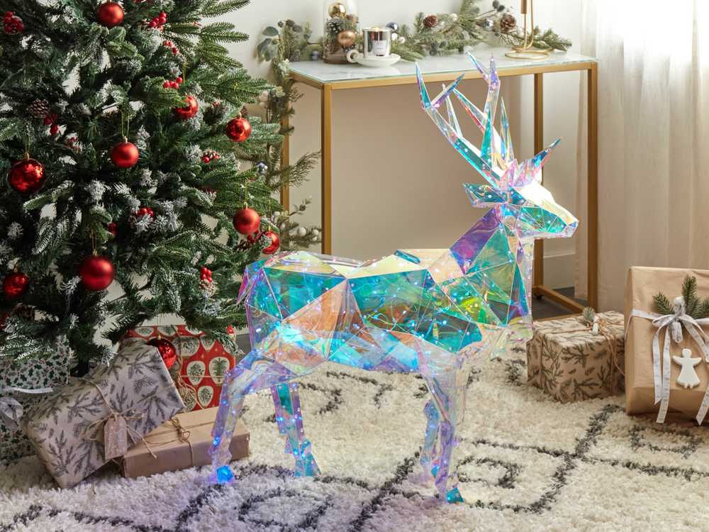 Beliani Išmanioji LED sodo dekoracija POLARIS, valdoma programėle, 90 cm elnias, spalvinga