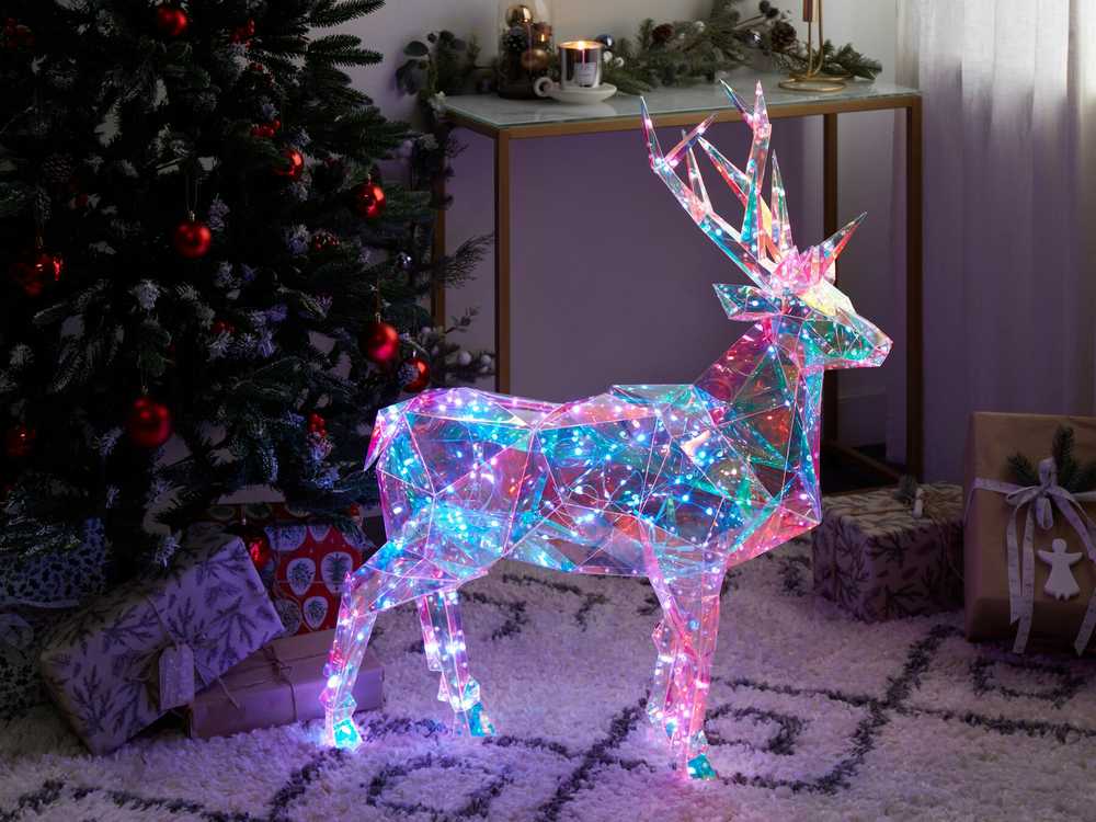Beliani Išmanioji LED sodo dekoracija POLARIS, valdoma programėle, 90 cm elnias, spalvinga