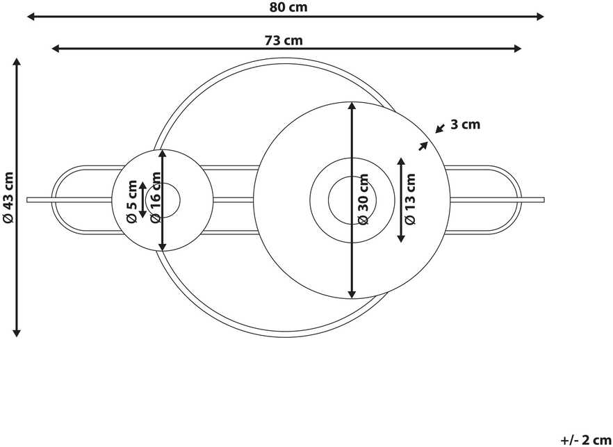 Beliani Sieninis dekoras AMARANTE 43 cm spalvotas