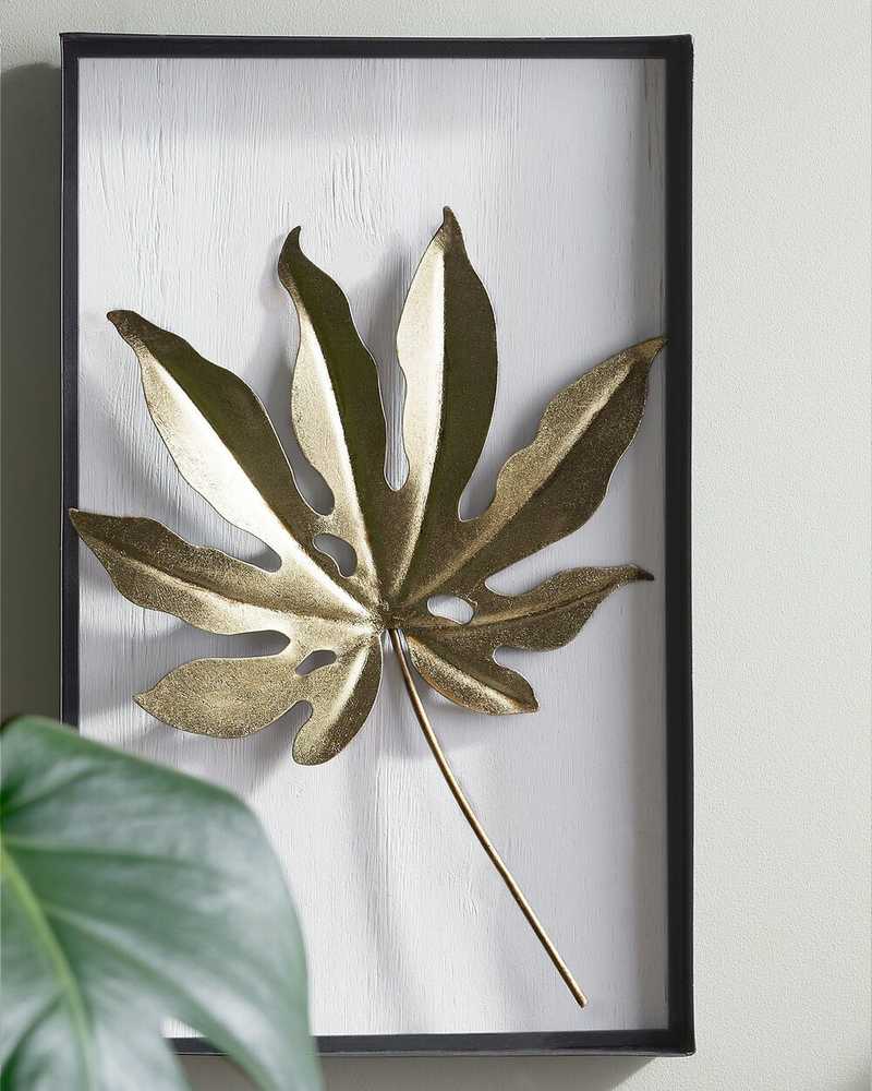 Beliani Sieninis dekoras CURIUM Lapas, metalinis, 50 cm, spalvotas