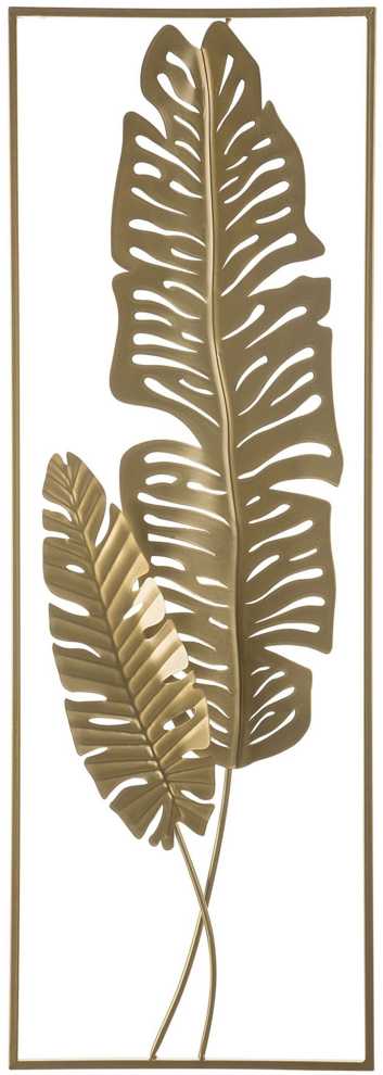 Beliani Sieninė dekoracija Liść PALLADIUM metalinė 90 cm auksinė