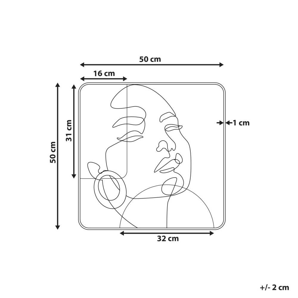 Beliani Sienų dekoracija CALIFORNIUM Metal 50 cm ruda