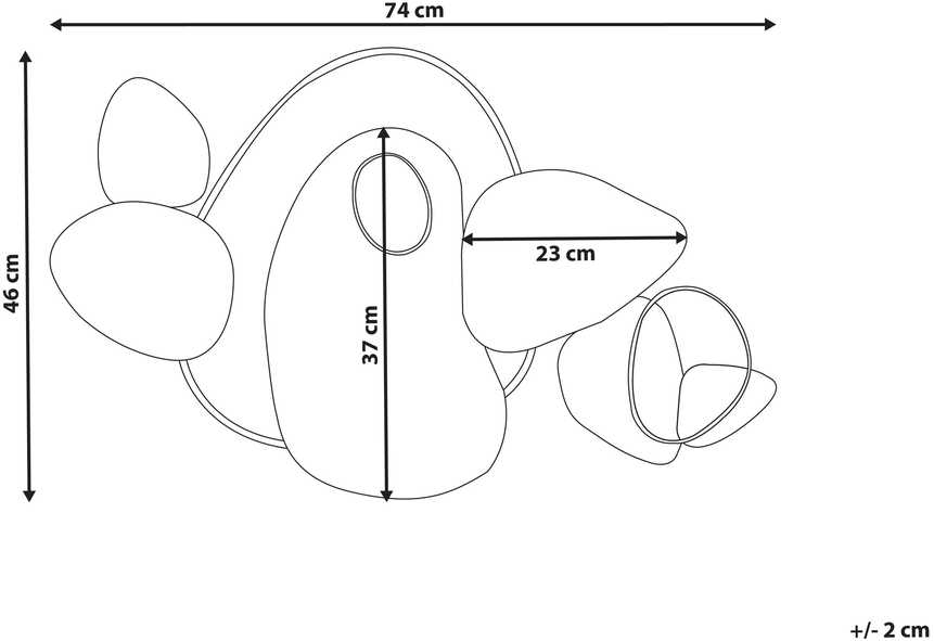 Beliani Sieninis dekoras CLANE Metal 46 cm auksinis