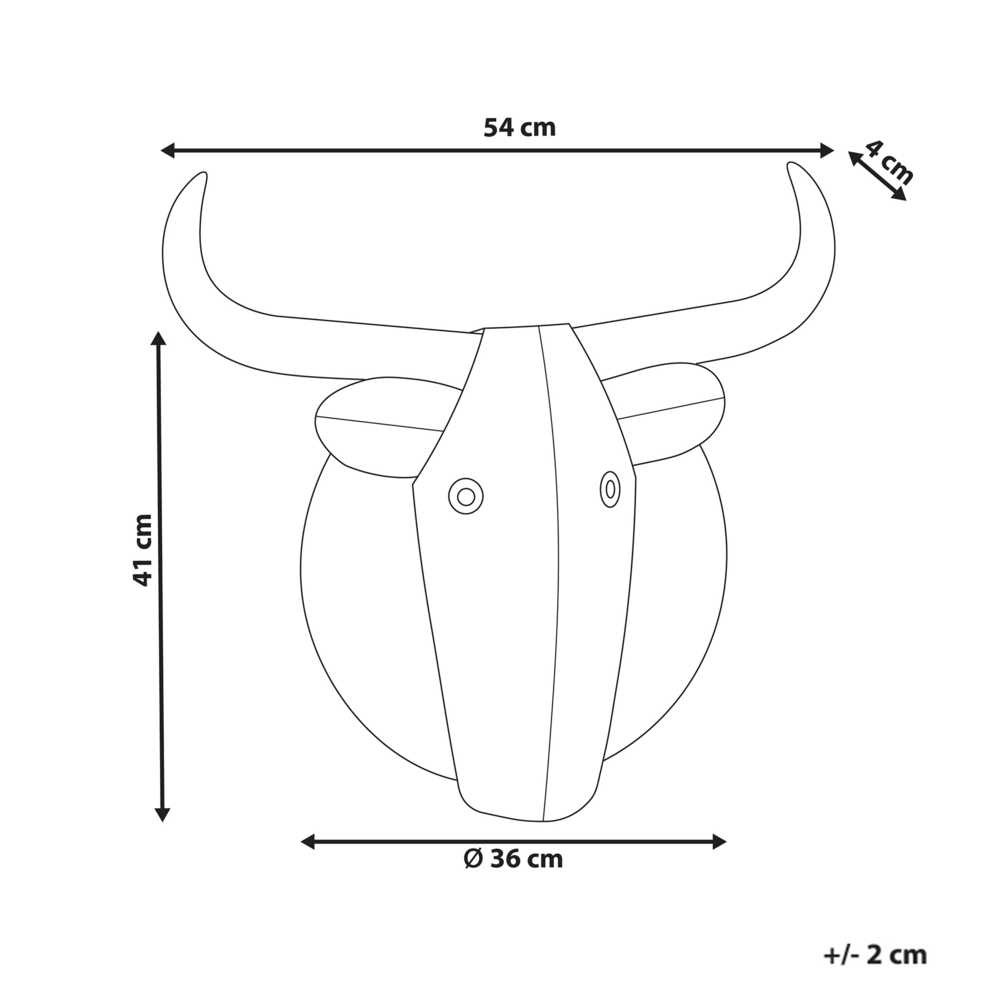 Beliani Sieninė dekoracija Byk ERBIUM metalinė 41 cm pilka