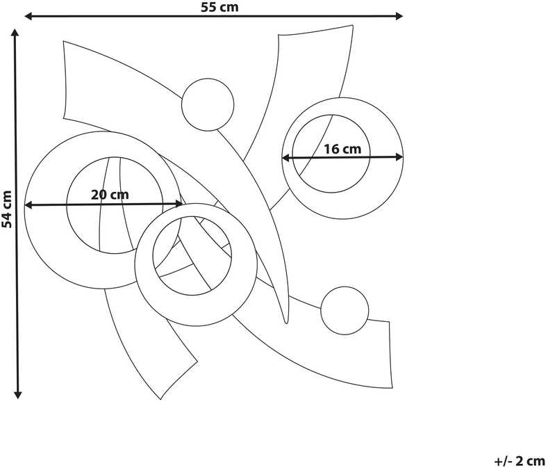 Beliani Sienų dekoracija FENIT Metal 54 cm auksinė