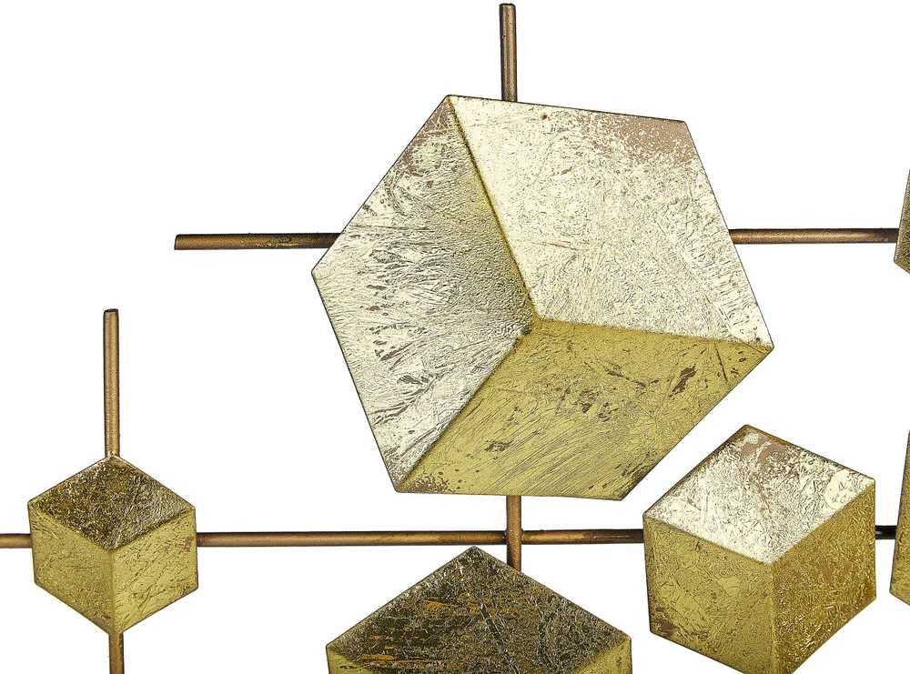 Beliani Sieninė dekoracija FLEROVIUM 45 cm metalinė auksinė