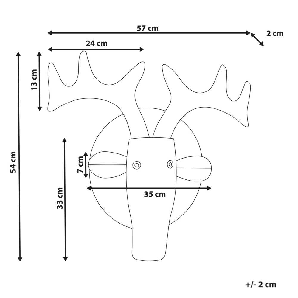 Beliani Sieninis dekoras Byk FLUORINE metalinis 54 cm spalvotas
