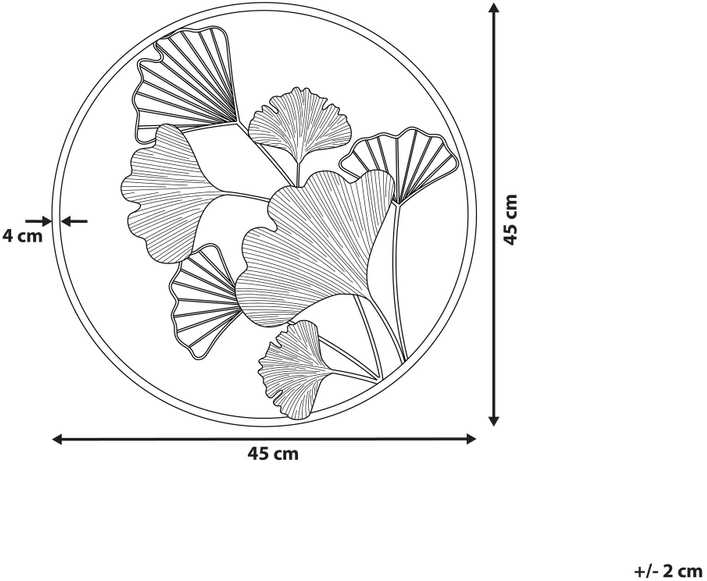 Beliani Sienų dekoracija Kwiat BISMUTH metalinė 45 cm aukso spalvos